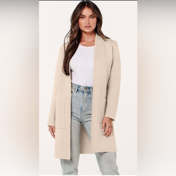 ANRABESS Women’s 2023 Cozy Soft Gray Long Cardigan Sweater - Picture 11 of 11